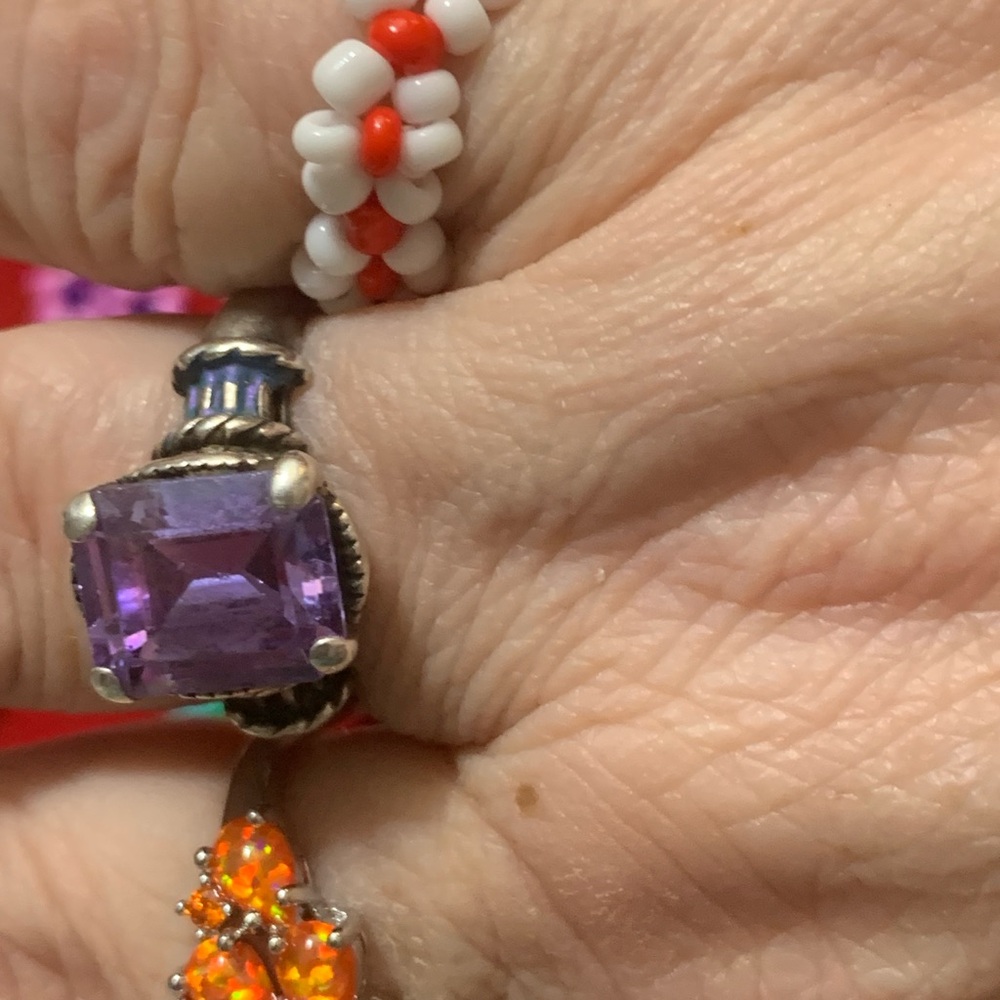 Colorful Beaded  Rings Set - Picture 4 of 4
